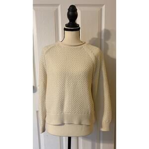 Ralph Lauren Knit Sweater Women's Medium Cream White Classic Preppy Cozy Warm